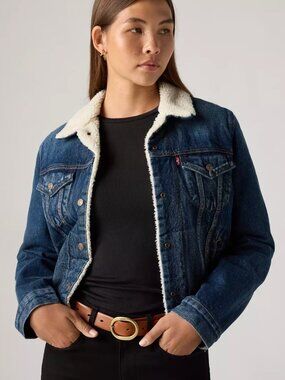 LEVIS Womans Original Sherpa Trucker Jacket-Size S